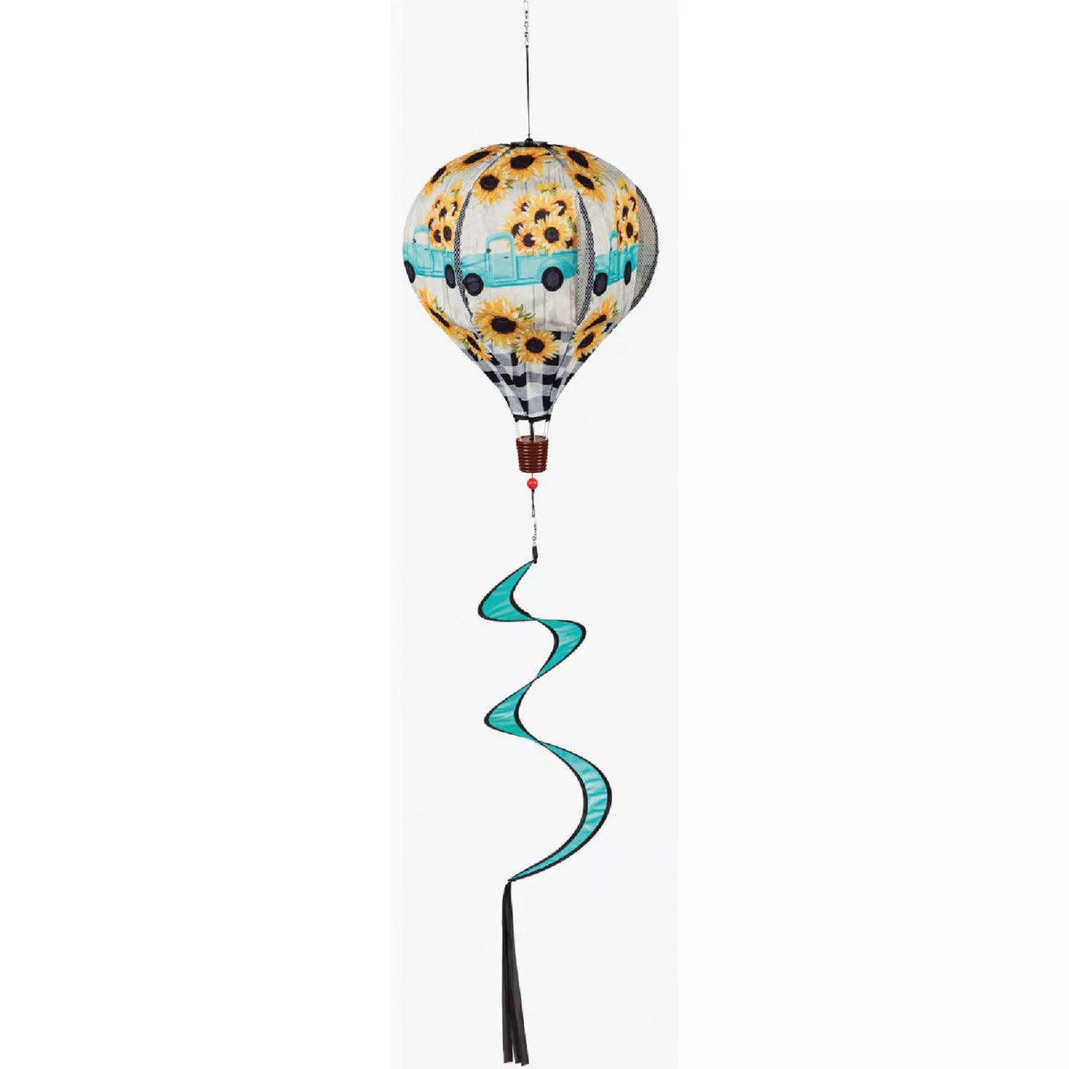 Evergreen Sunflower Truck Burlap Balloon Spinner