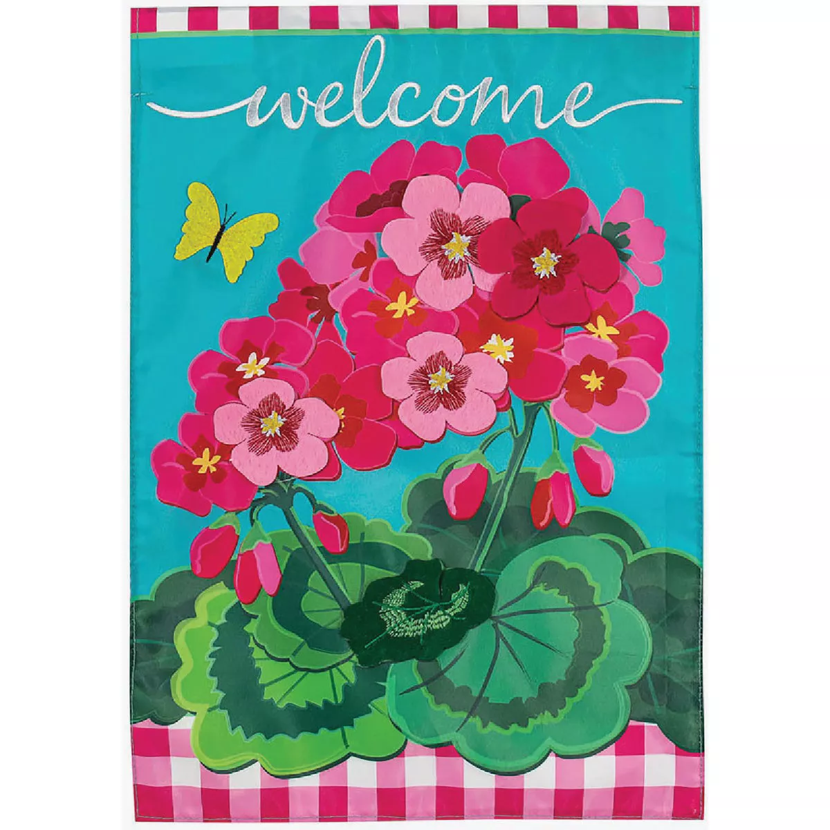 Evergreen Spring Geraniums Garden Applique Flag | True Value Hardware
