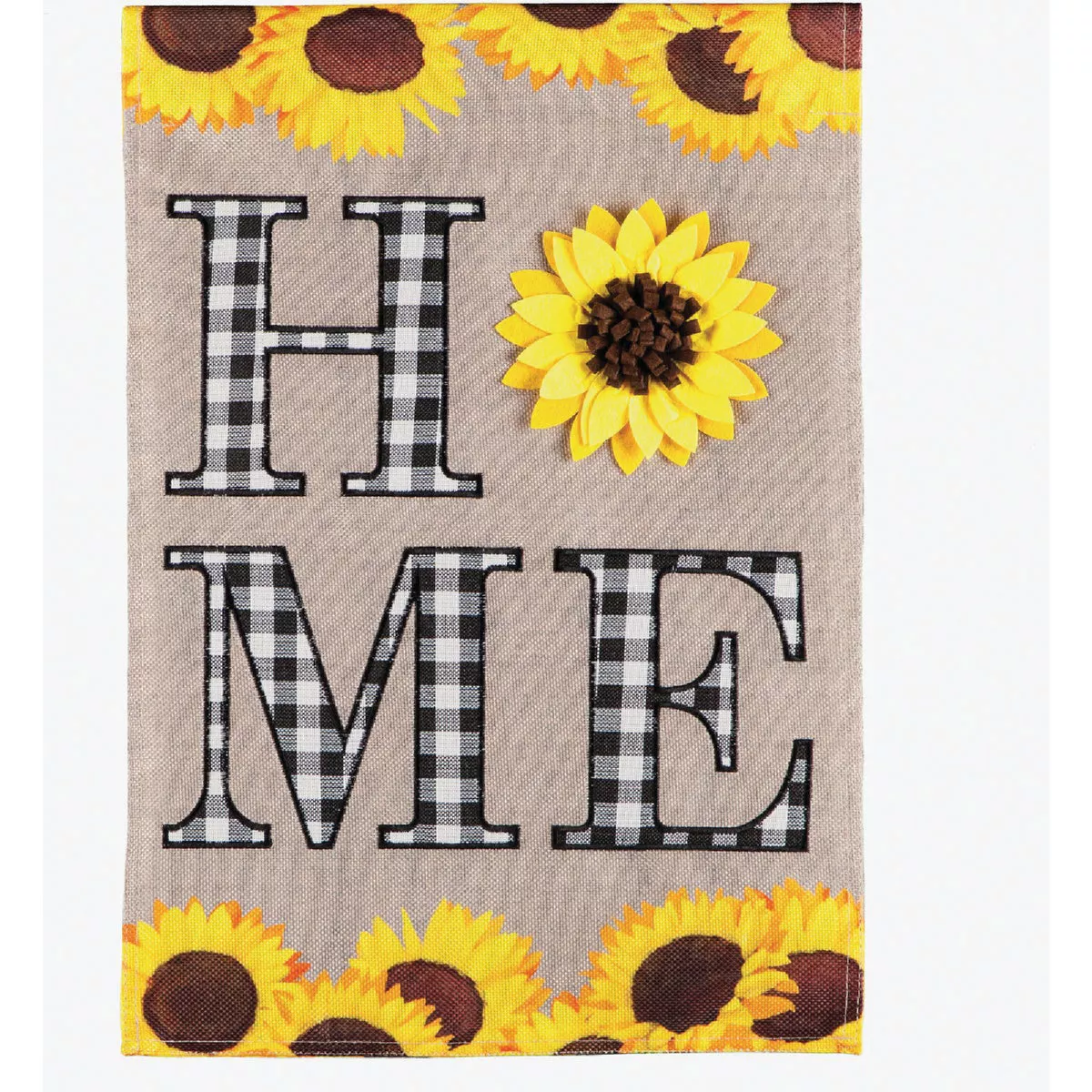 Evergreen Sunflower Home Garden Burlap Flag