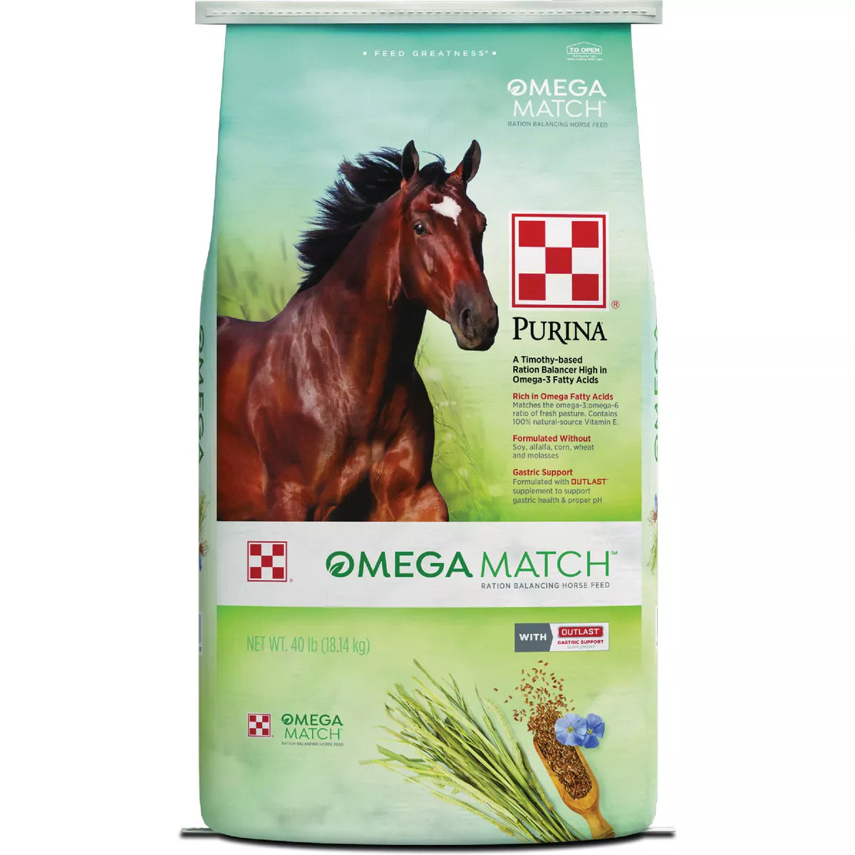 Purina Omega Match 40 Lb. Ration Balancing Horse Feed