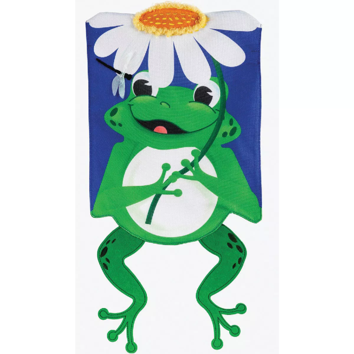 Evergreen Shaped Frog Garden Burlap Flag