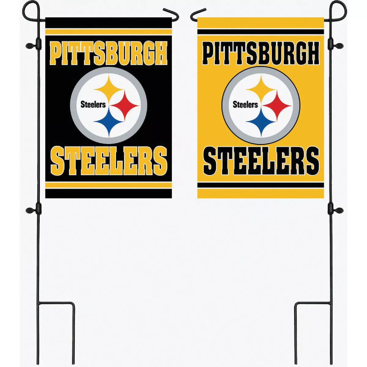 Evergreen 18 In. H x 12-1/2 In. L Textile Embossed Suede Pittsburgh Steelers Garden Flag