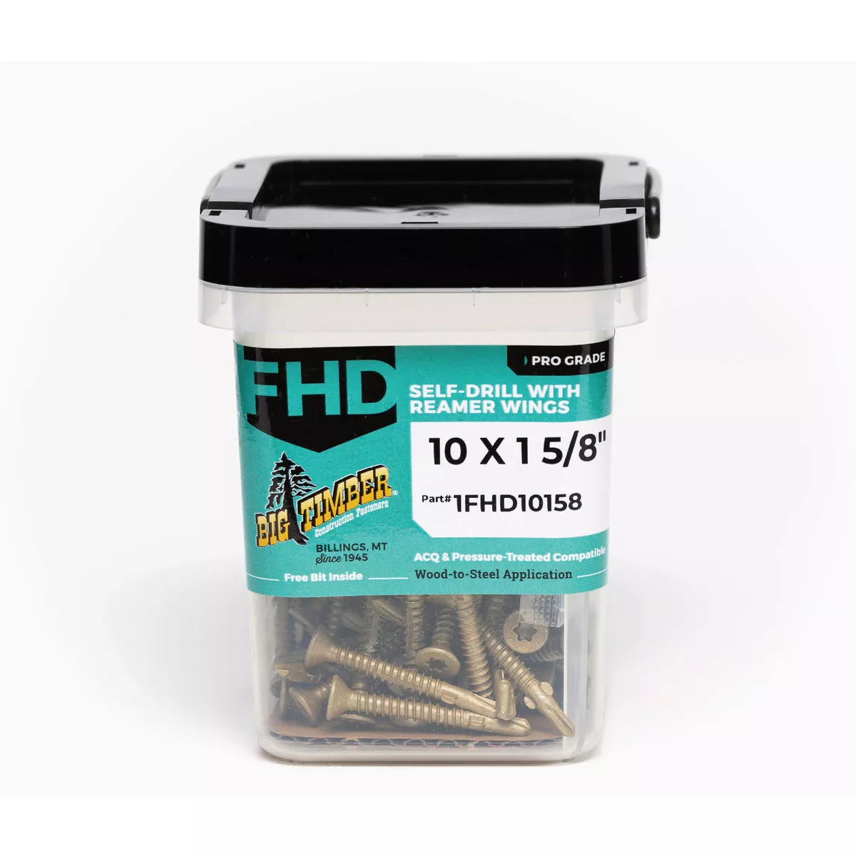 Big Timber #10 x 1-5/8 In. Bronze Flat Head Head Winged Self-Drilling Wood to Steel Screw (115 Ct., 1 Lb.)
