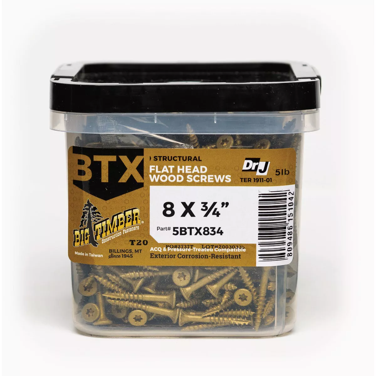 Big Timber #8 x 3/4 In. Bronze Flat Head Wood Screw (1811 Ct., 5 Lb.)