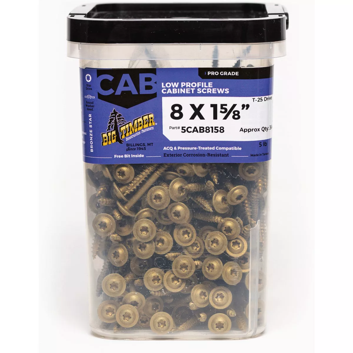Big Timber #8 x 1-5/8 In. Bronze Star Cabinet Screw (5 Lb., 747 Ct.)