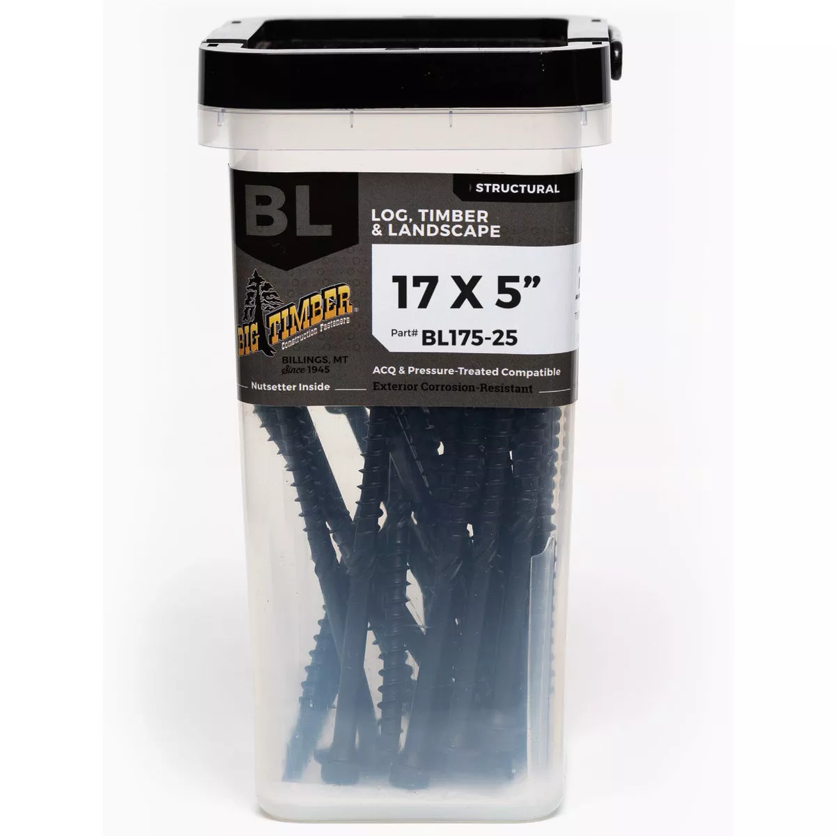 Big Timber #17 x 5 In. Black Log Structure Screw (25 Ct.)