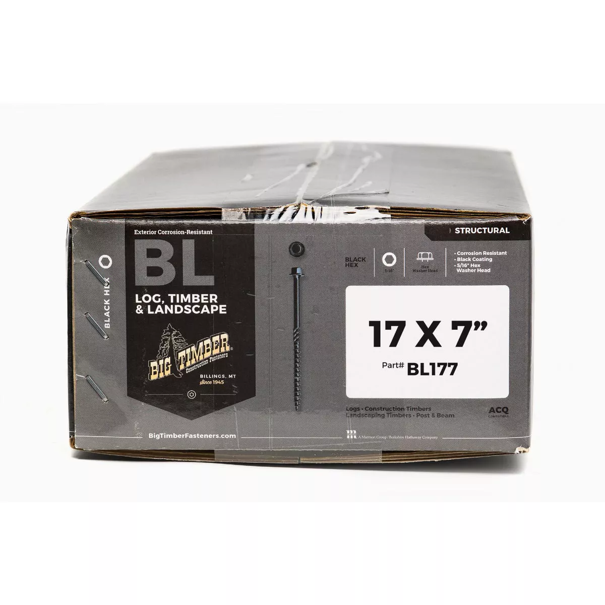 Big Timber #17 x 7 In. Black Log Structure Screw (250 Ct.)