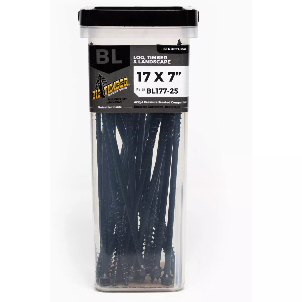 Big Timber #17 x 7 In. Black Log Structure Screw (25 Ct.)