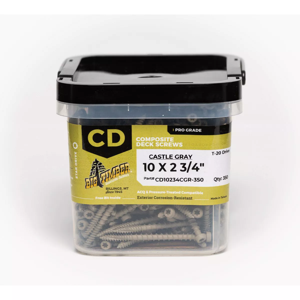 Big Timber #10 x 2-3/4 In. Castle Gray Composite Trim Deck Screw (350 Ct.)