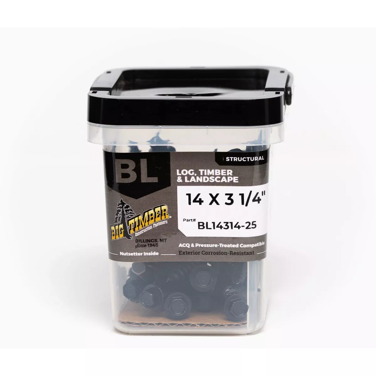 Big Timber #14 x 3-1/4 In. Black Log Structure Screw (25 Ct.)