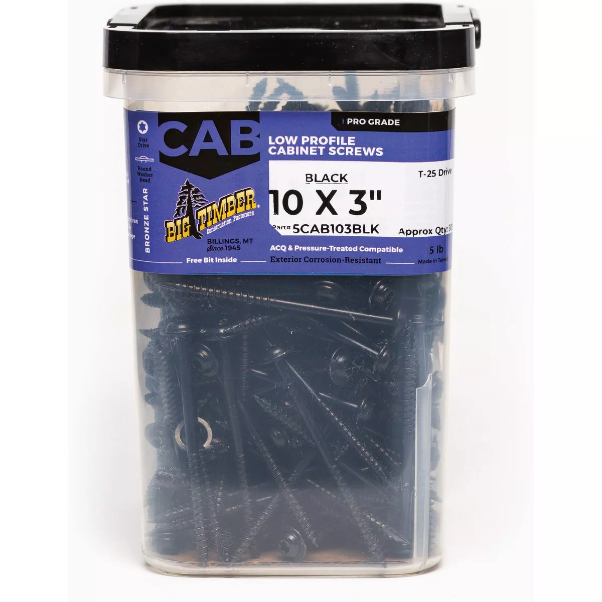 Big Timber #10 x 3 In. Black Star Cabinet Screw (5 Lb., 309 Ct.)