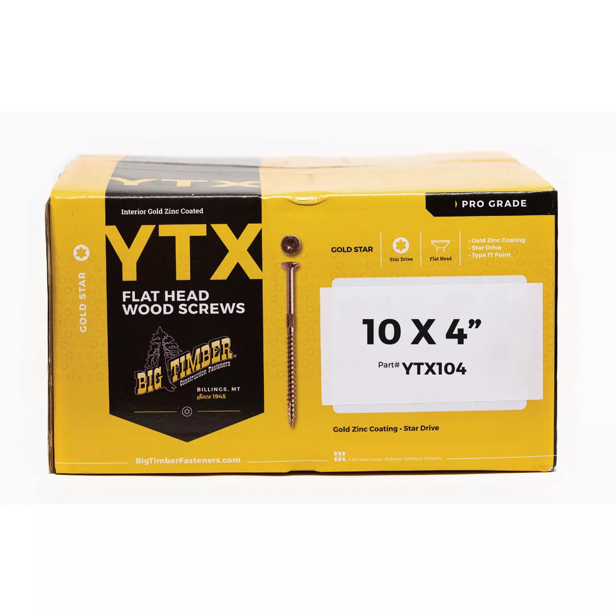 Big Timber #10 x 4 In. Gold Zinc Flat Head Wood Screw (1000 Ct.)