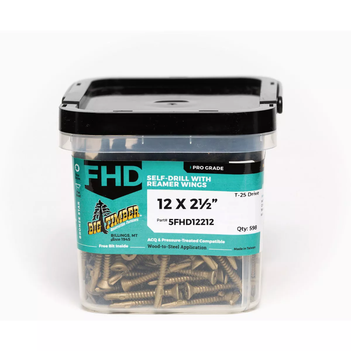 Big Timber #8 x 1-5/8 In. Flat Head Head Bronze Winged Self-Drilling Wood to Steel Screw (5 Lb., 267 Ct.)