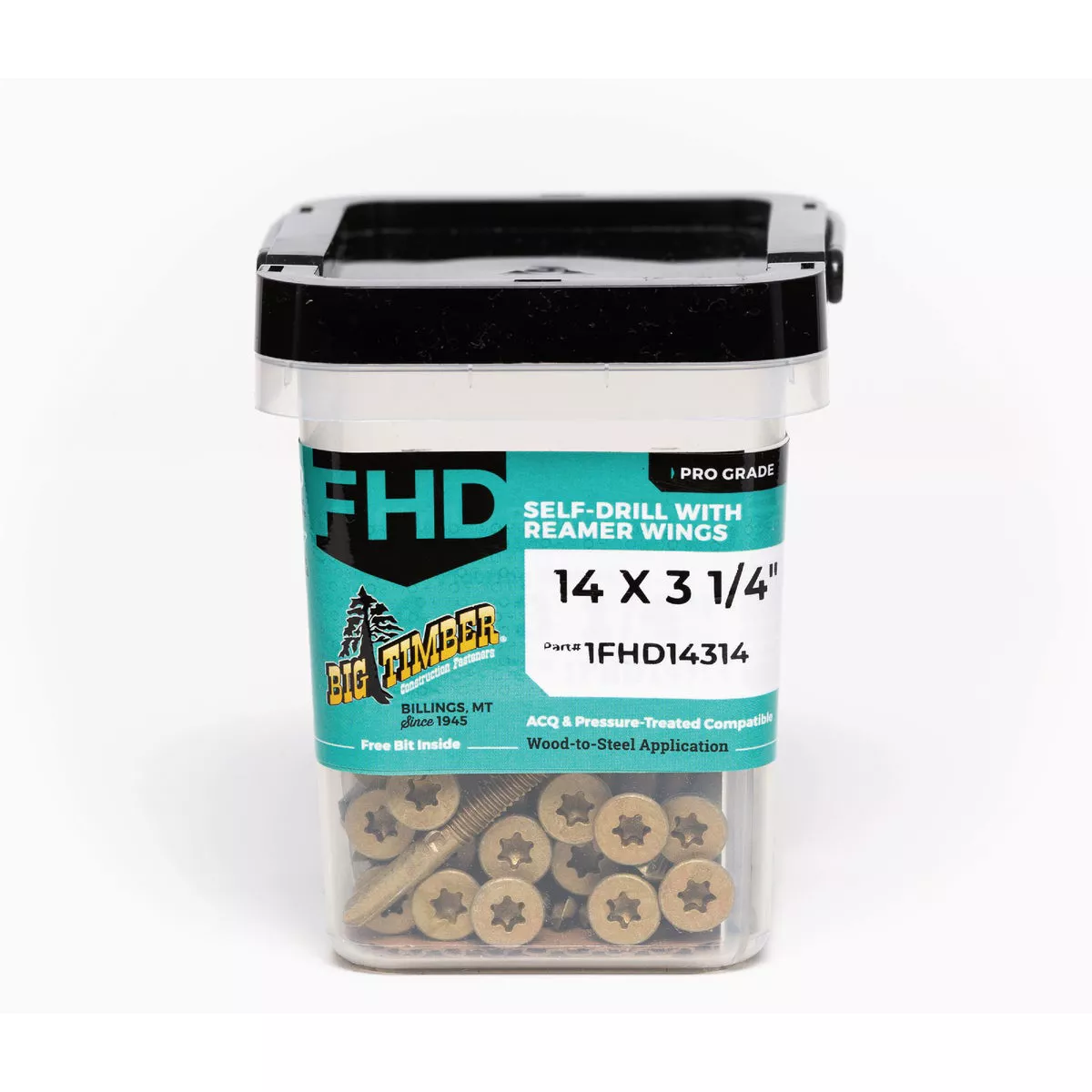 Big Timber #14 x 3-1/4 In. Bronze Flat Head Winged Self-Drilling Wood to Steel Screw (1000 Ct.)-