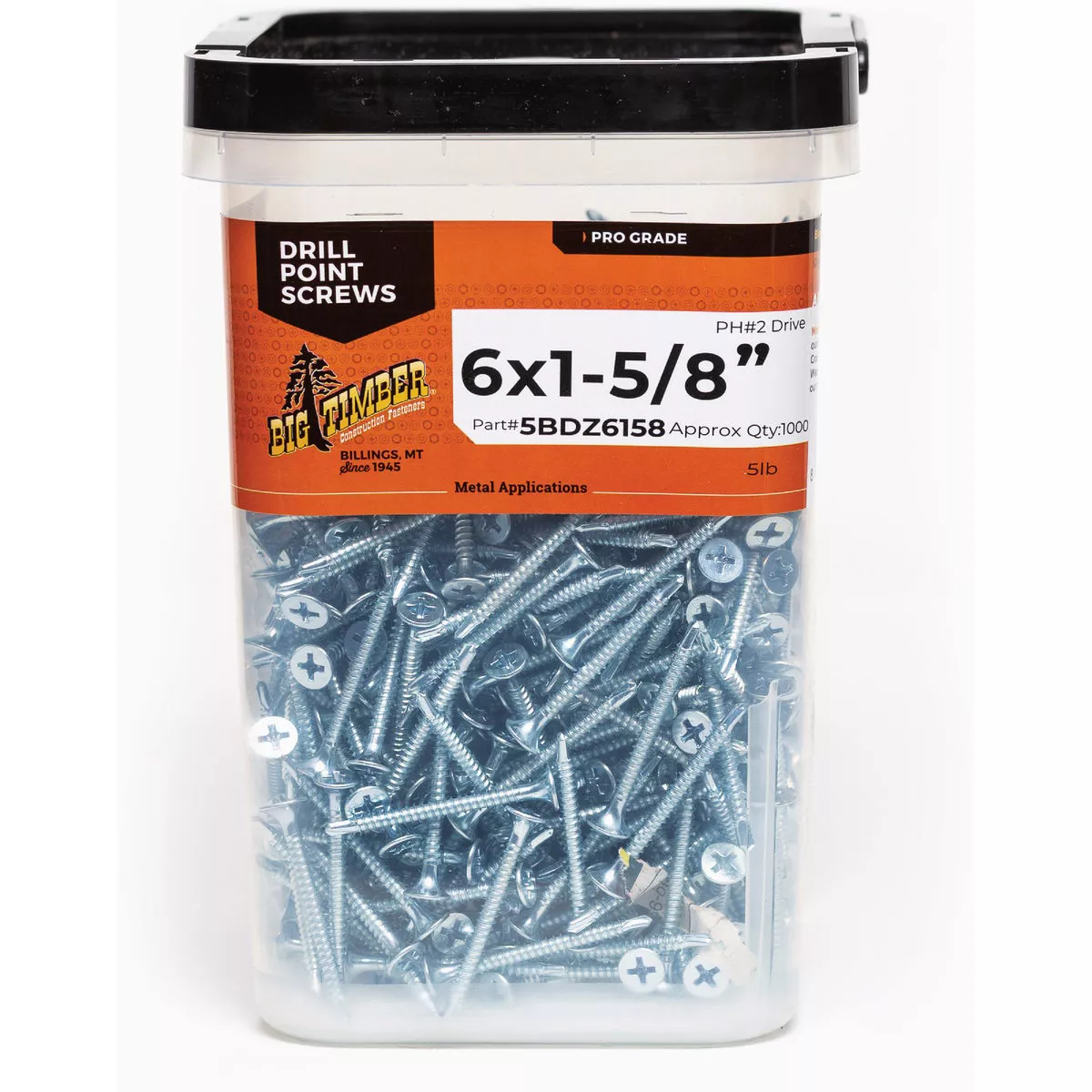 Big Timber #6 x 1-5/8 In. Bugle Head Zinc Self-Drilling Sheet Metal Screw (5 Lb., 968 Ct.)