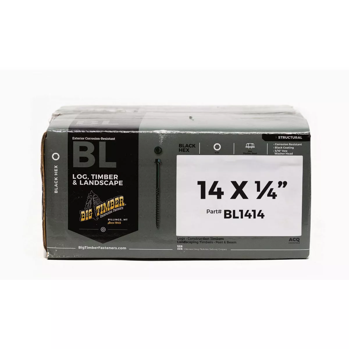 Big Timber #14 x 14 In. Black Log Structure Screw (250 Ct.)