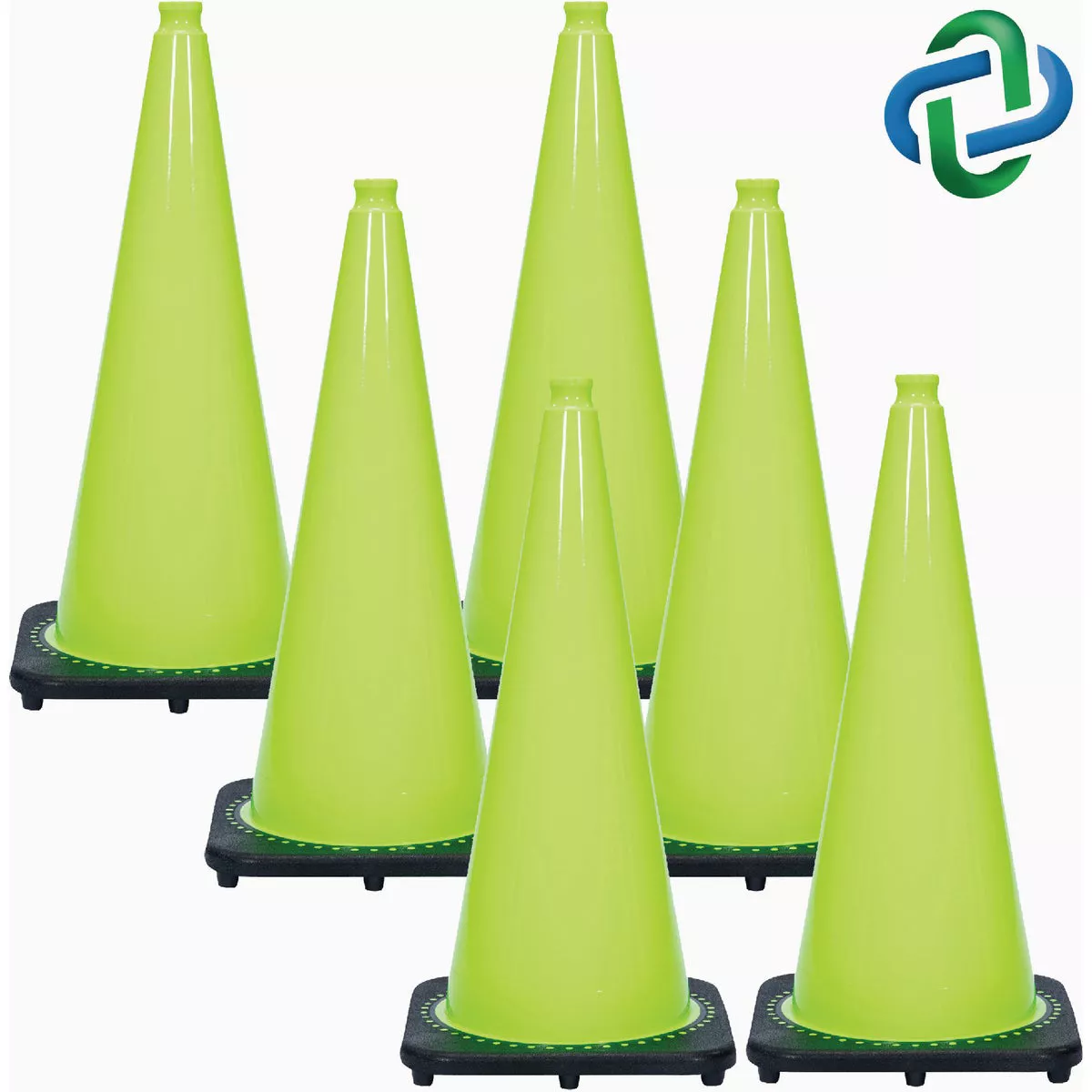 Mr. Chain 28" Safety Green Traffic Cones (6-Pack)