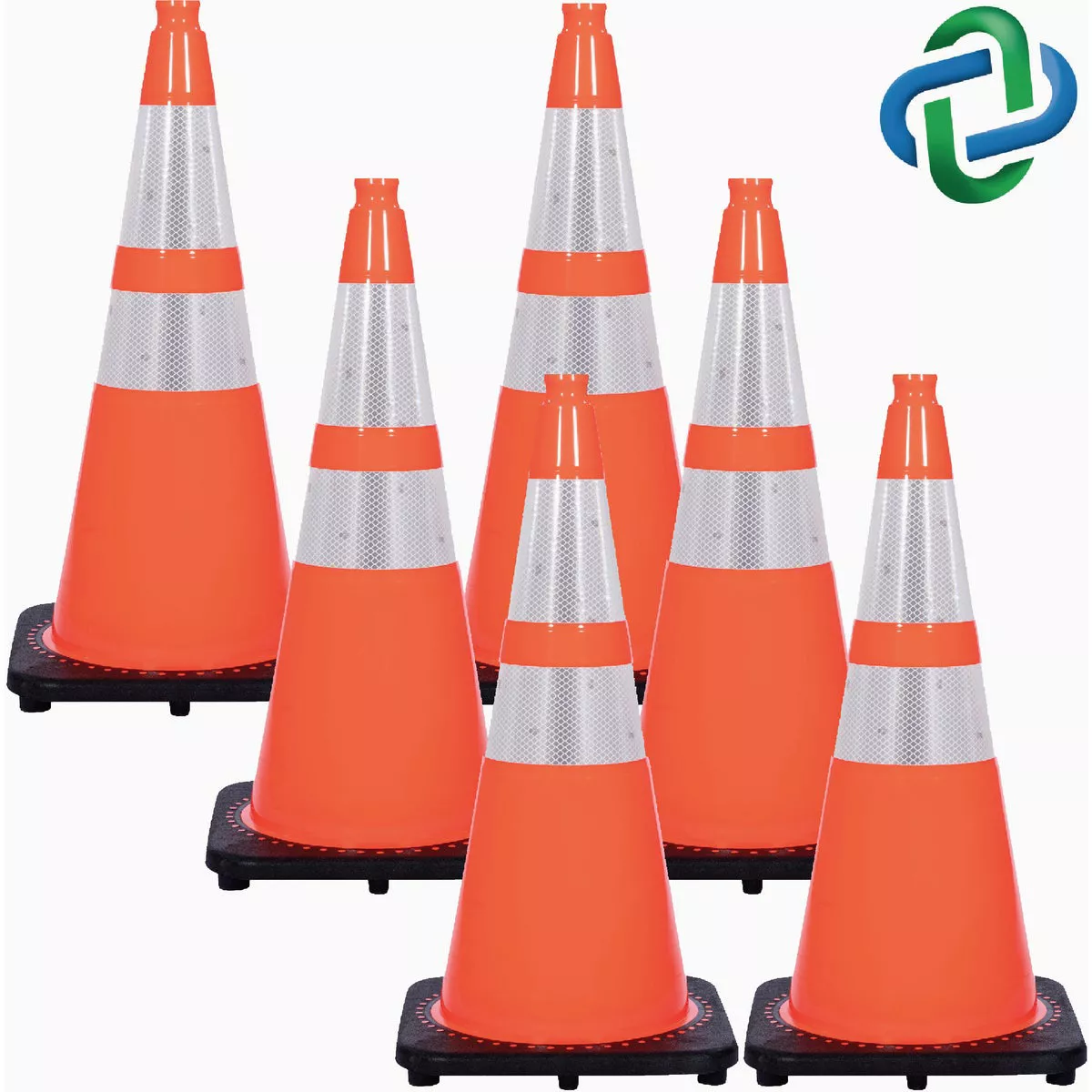 Mr. Chain 28" Orange Reflective Traffic Cones (6-Pack)-