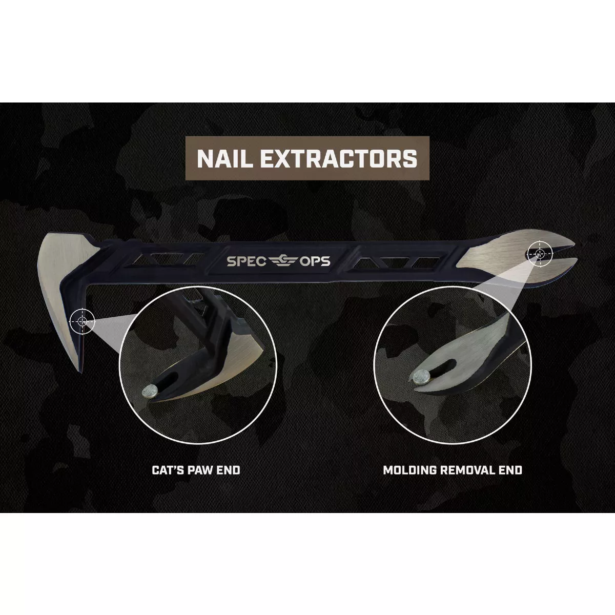 Spec Ops 11 In. High-Carbon Steel Nail Puller Cats Paw Pry Bar - photo 4