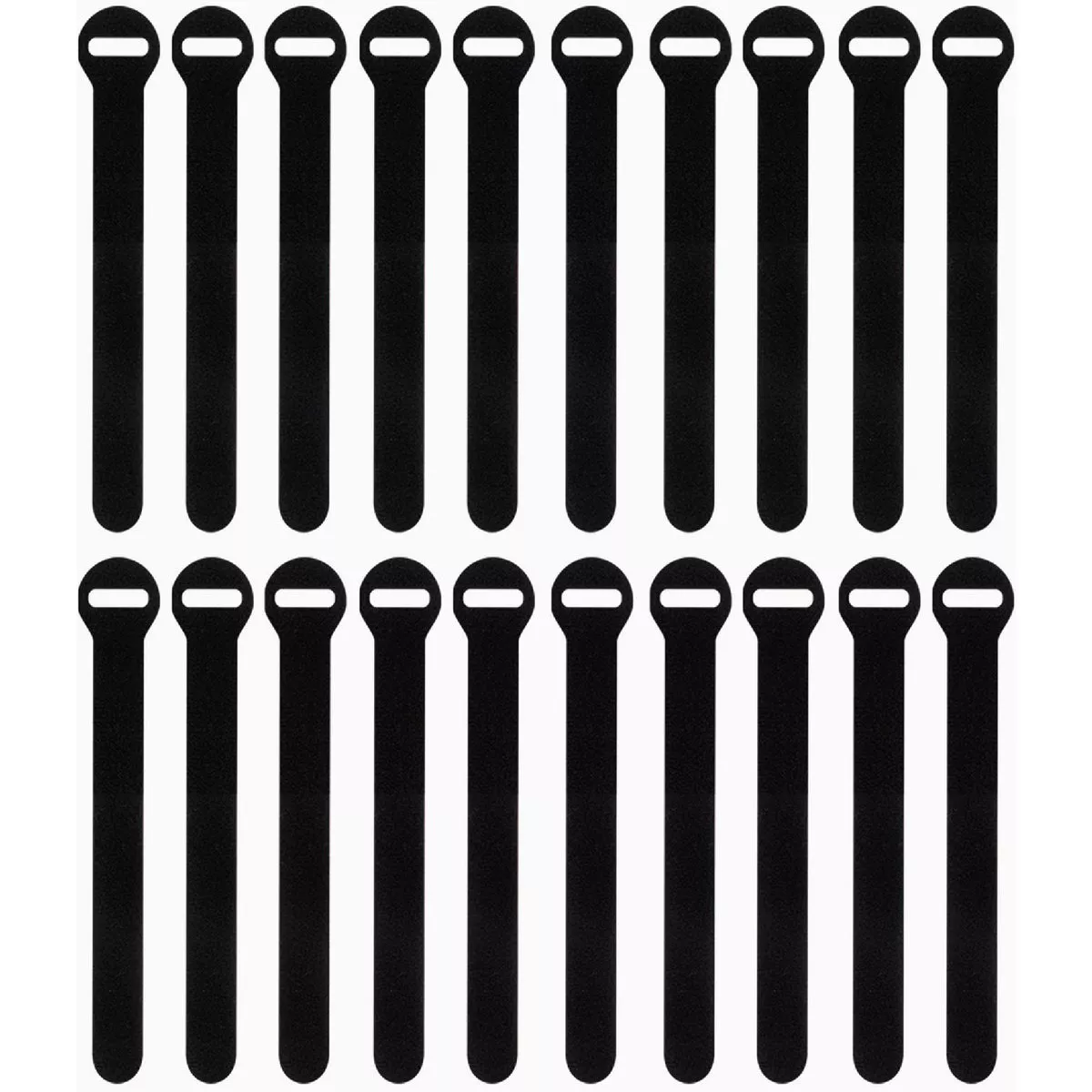 Wrap-It Storage 5 In. x 1/2 In. Black Self-Gripping Reusable Cable Ties (20-Pack)