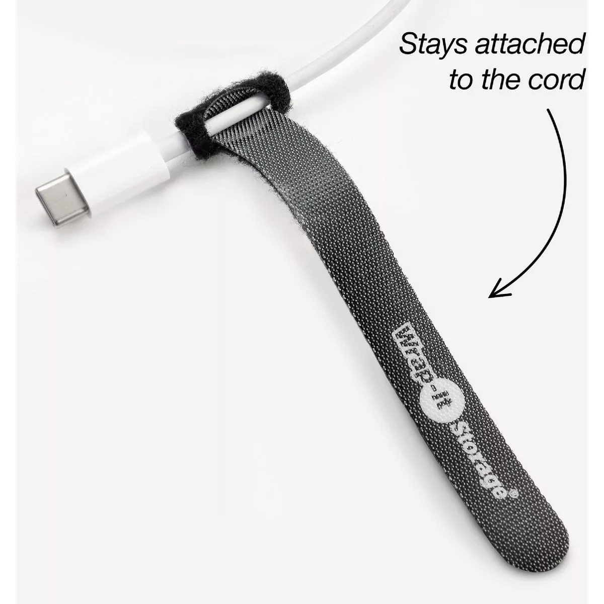 Wrap-It Storage 5 In. x 1/2 In. Black Self-Gripping Reusable Cable Ties (20-Pack) - photo 4