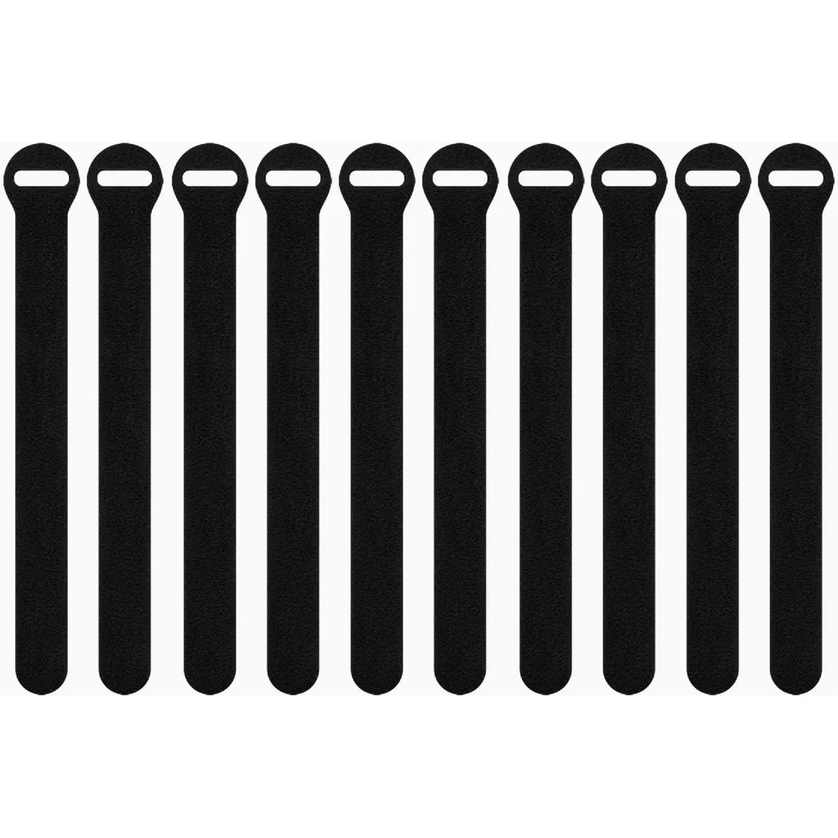 Wrap-It Storage 8 In. x 1/2 In. Black Self-Gripping Reusable Cable Ties (10-Pack)