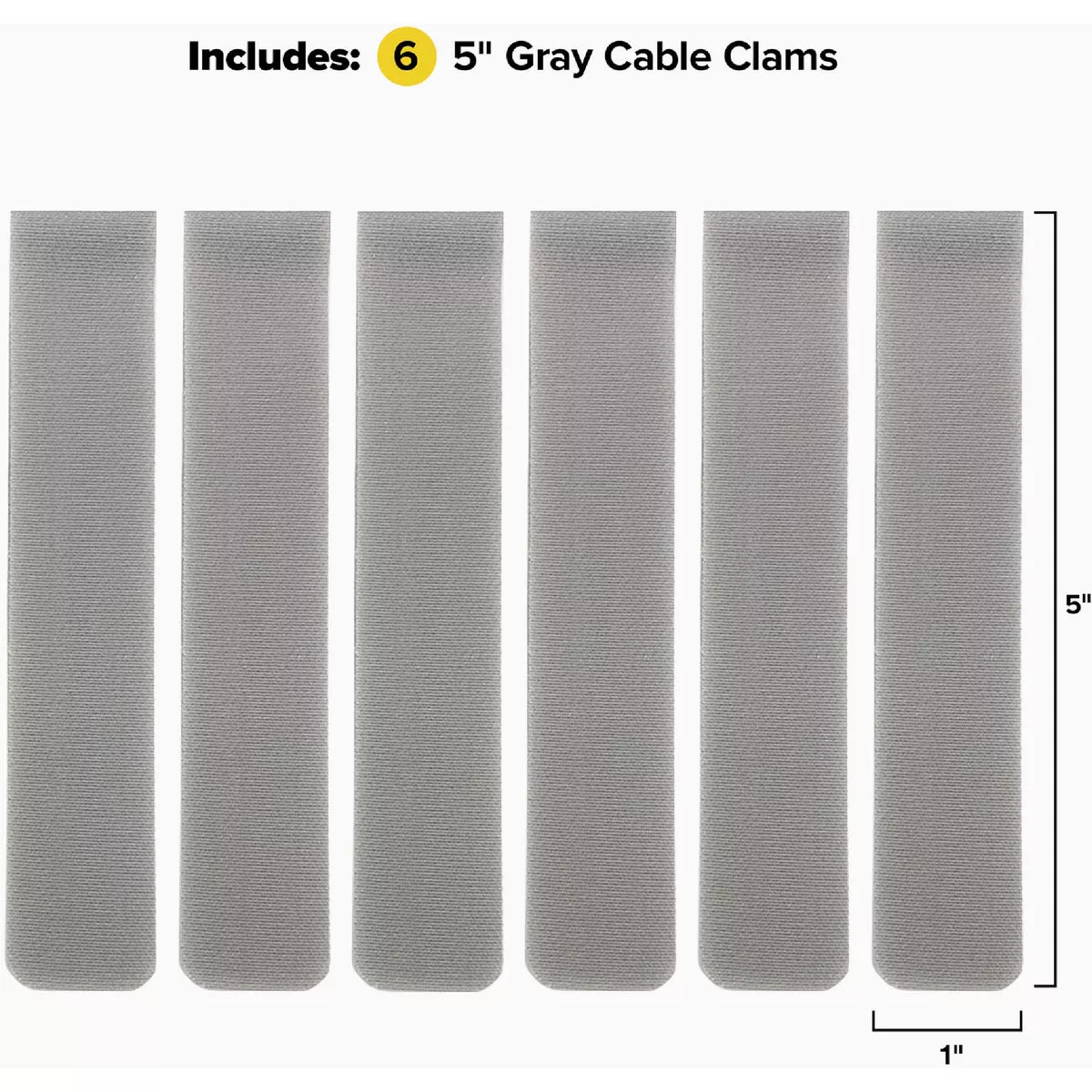 Wrap-It Storage 5 In. Gray Cable Clams (6-Pack)-