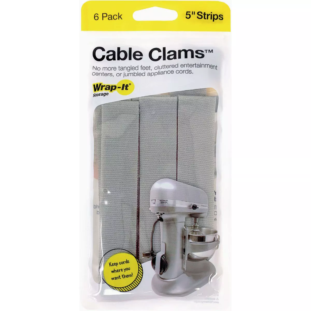 Wrap-It Storage 5 In. Gray Cable Clams (6-Pack)- - photo 2