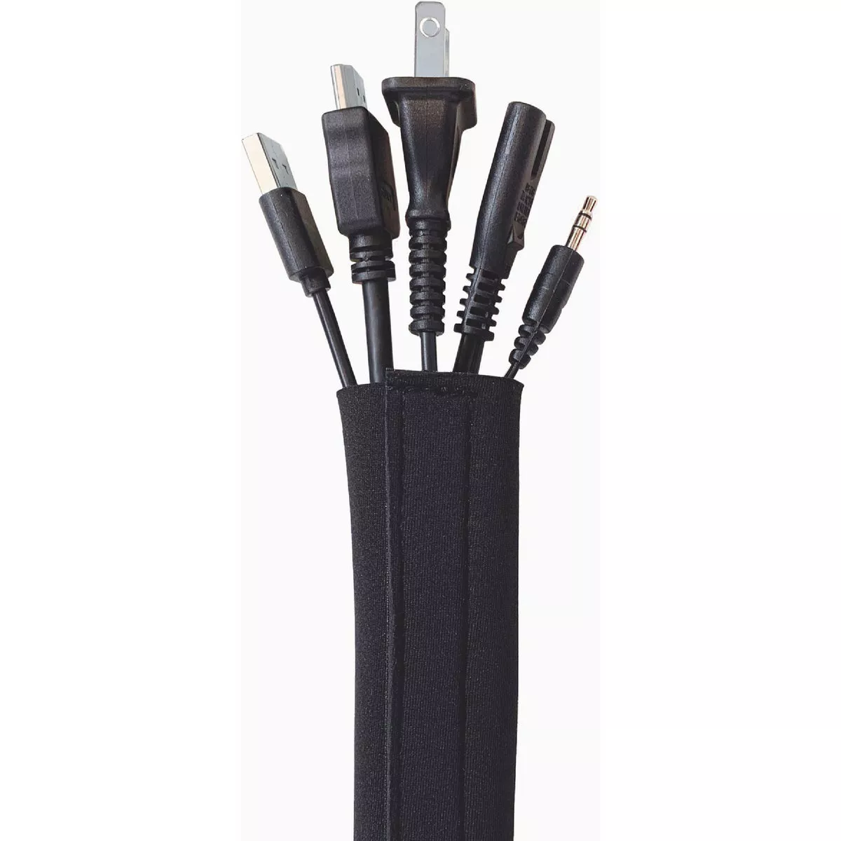 Wrap-It Storage 48 In. x 4.5 In. Black Hook & Loop Cable Sleeve - photo 3