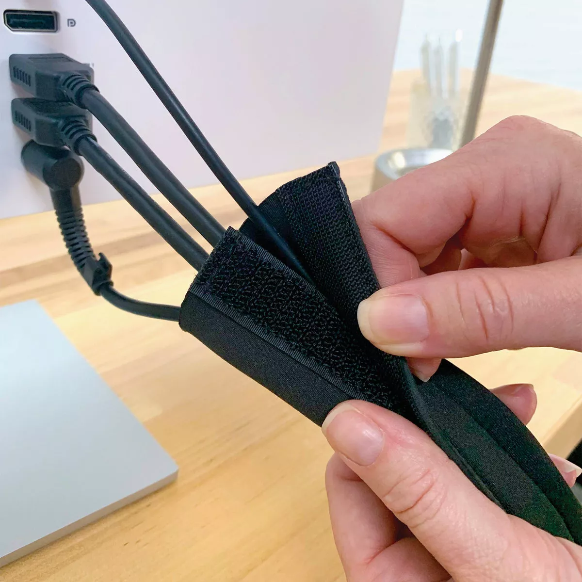 Wrap-It Storage 48 In. x 4.5 In. Black Hook & Loop Cable Sleeve - photo 5