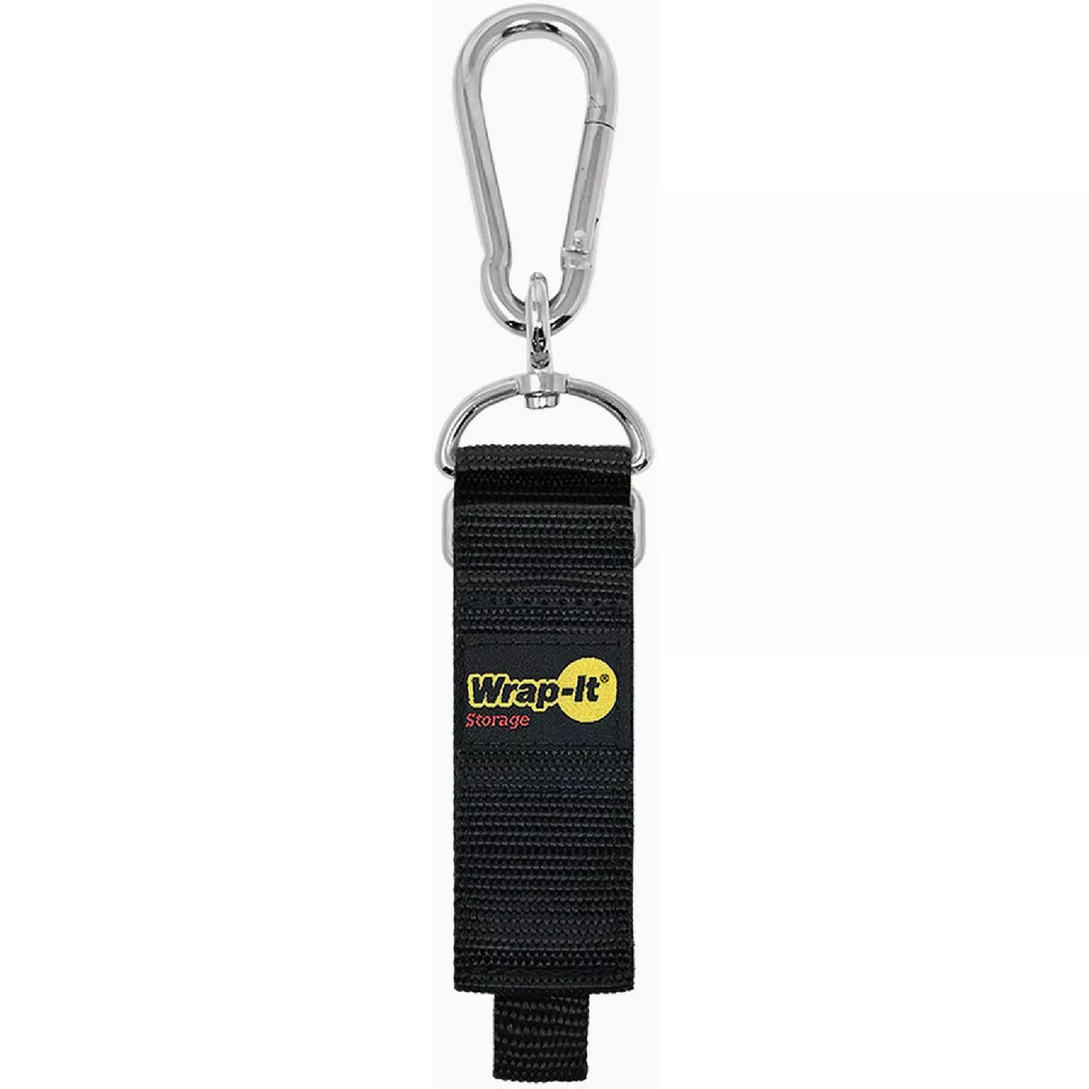 Wrap-It Storage Hook 'n Hang 12 In. x 1.5 In. Black Hook & Loop Hanging Cinch Strap with Carabiner