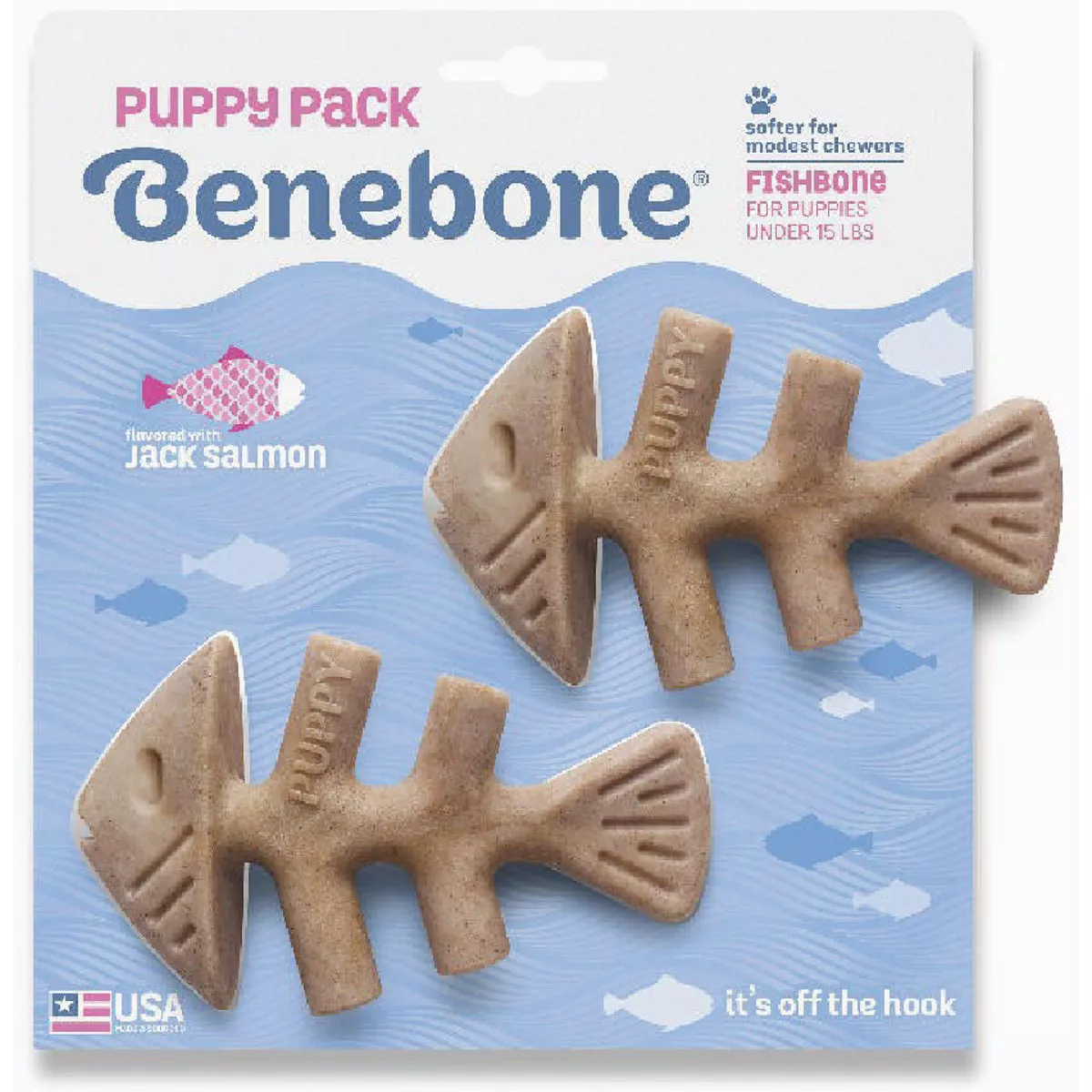 Benebone Puppy Salmon Fishbone Dog Chew (2-Pack)