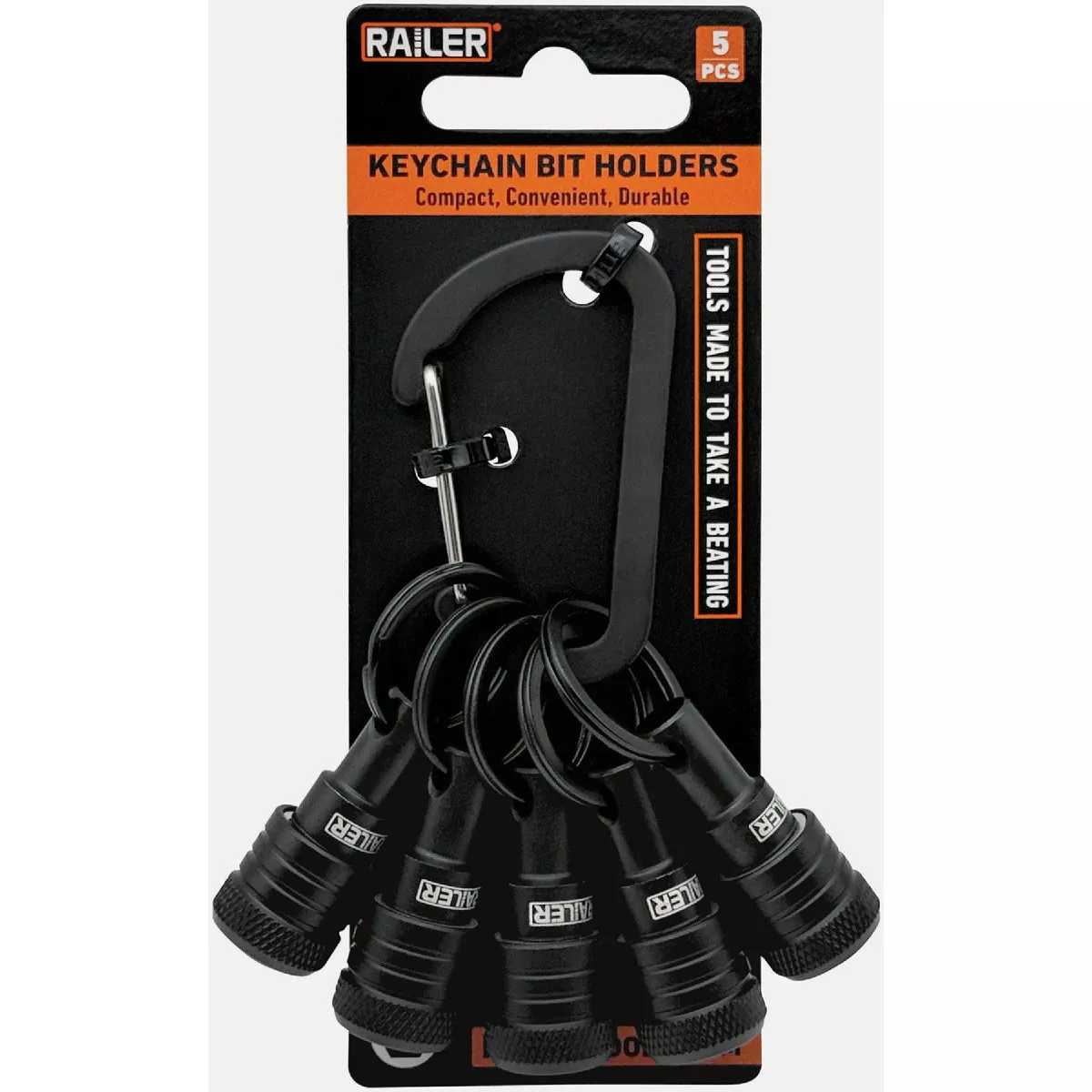 Railer Bit Holder Keychain with (5) Black Hex Shank Bit Holders - photo 2