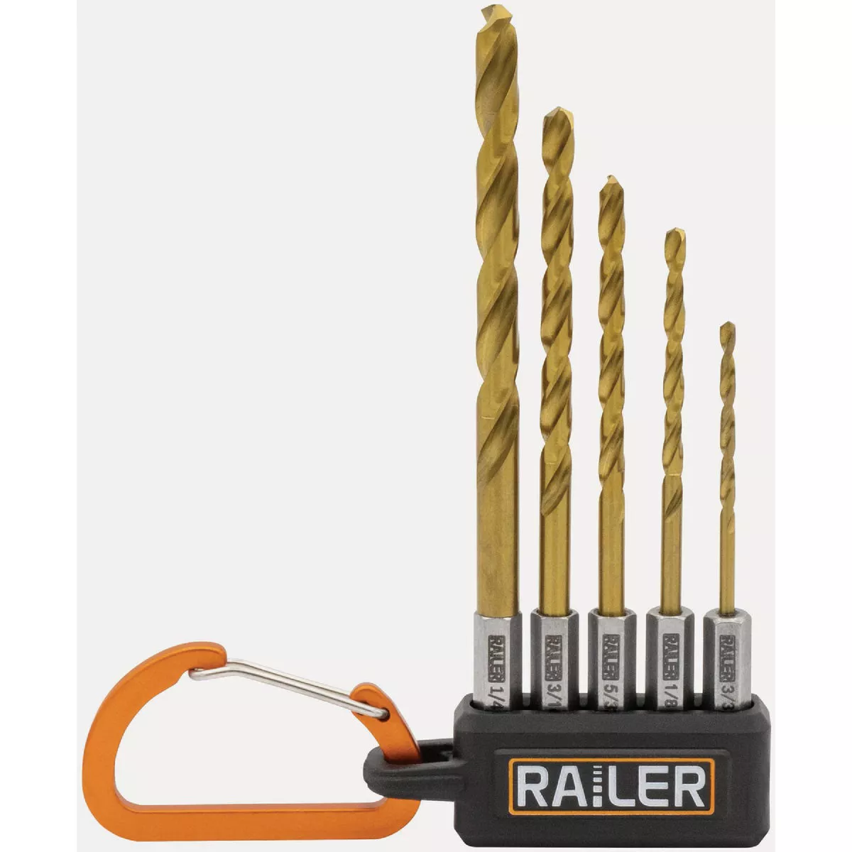 Railer Micro Bitrail Set with (5) Hex Shank Drill Bit Bits & Black Bit ...
