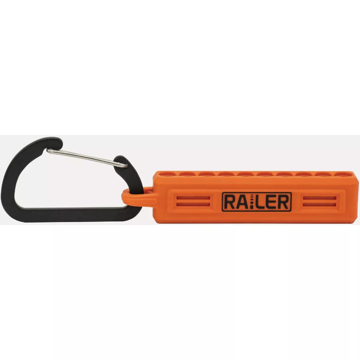 Railer 10-Hole Bitrail Orange Bit Holder Storage Organizer with Carabiner