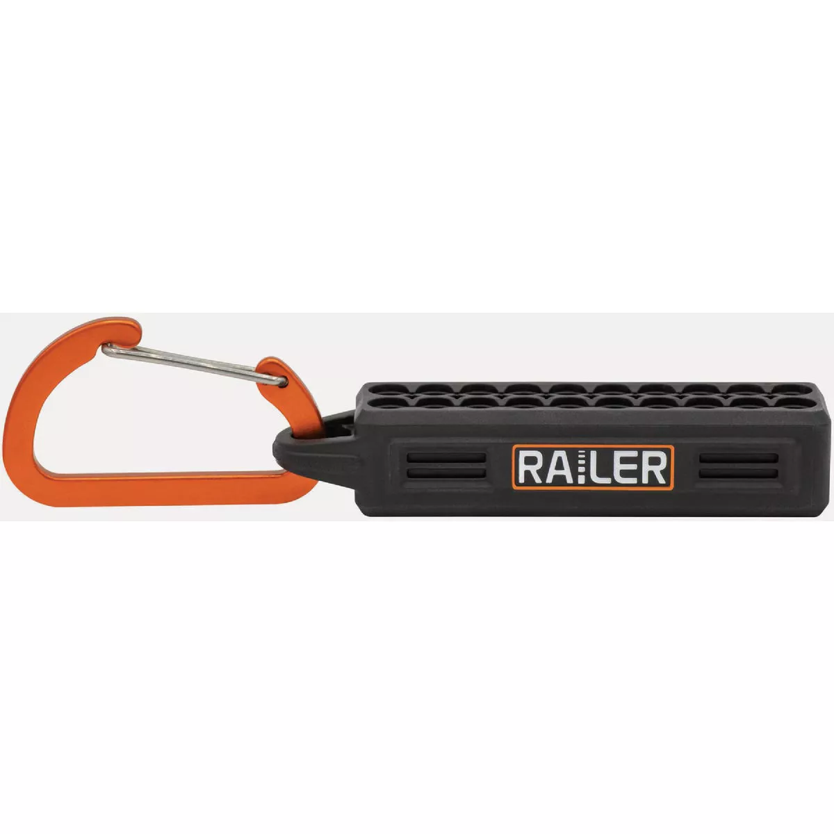 Railer 20-Hole Mega Bitrail Black Bit Holder with Carabiner