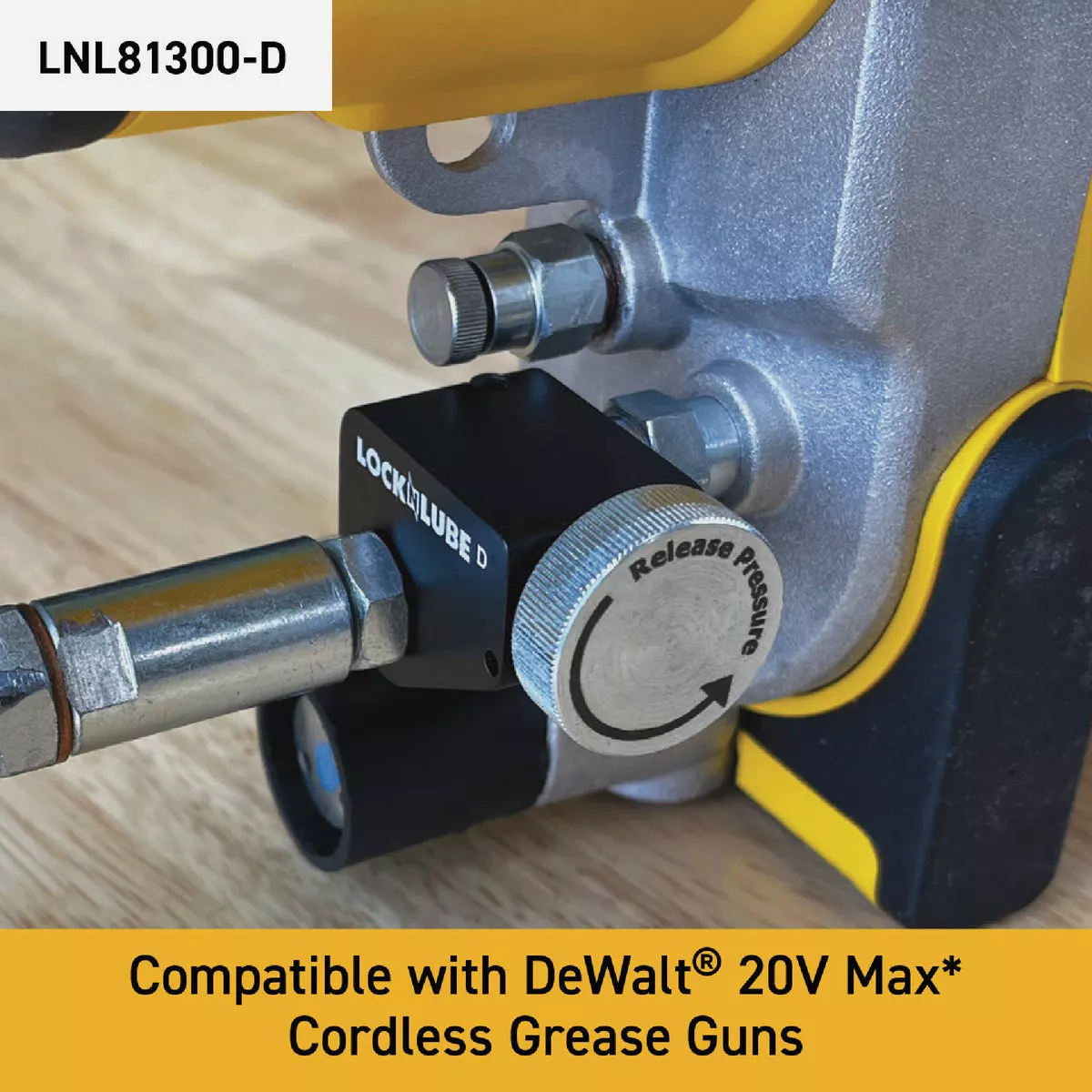 LockNLube Pressure Return Valve For DEWALT Cordless Grease Guns