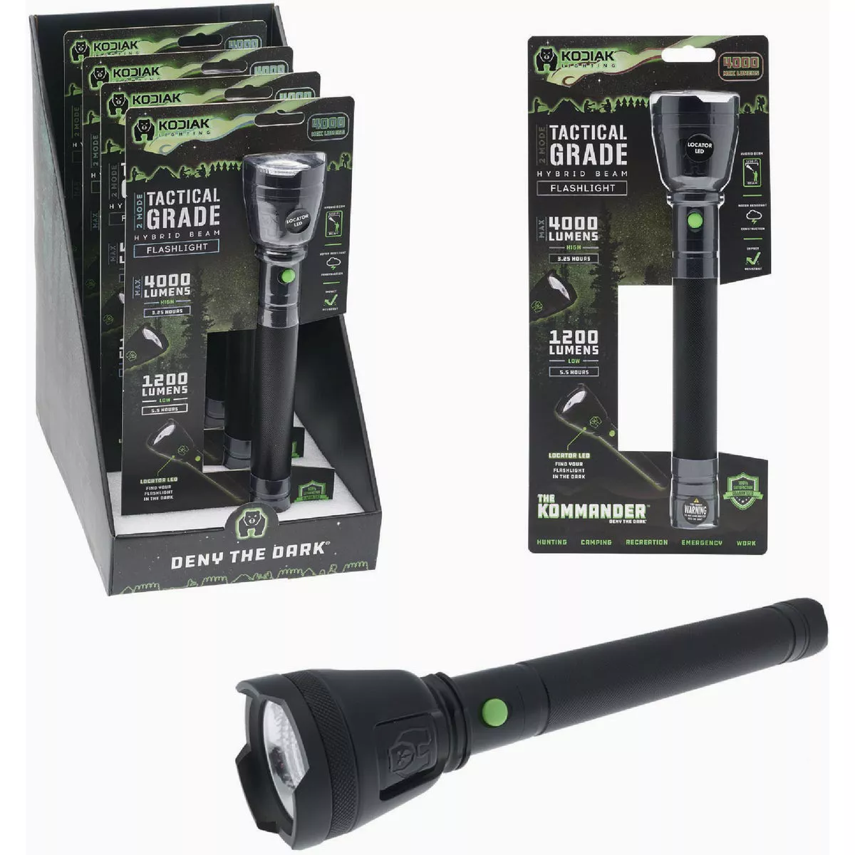 Kodiak Kommander Promier Products 4000 Lm. LED Tactical Flashlight