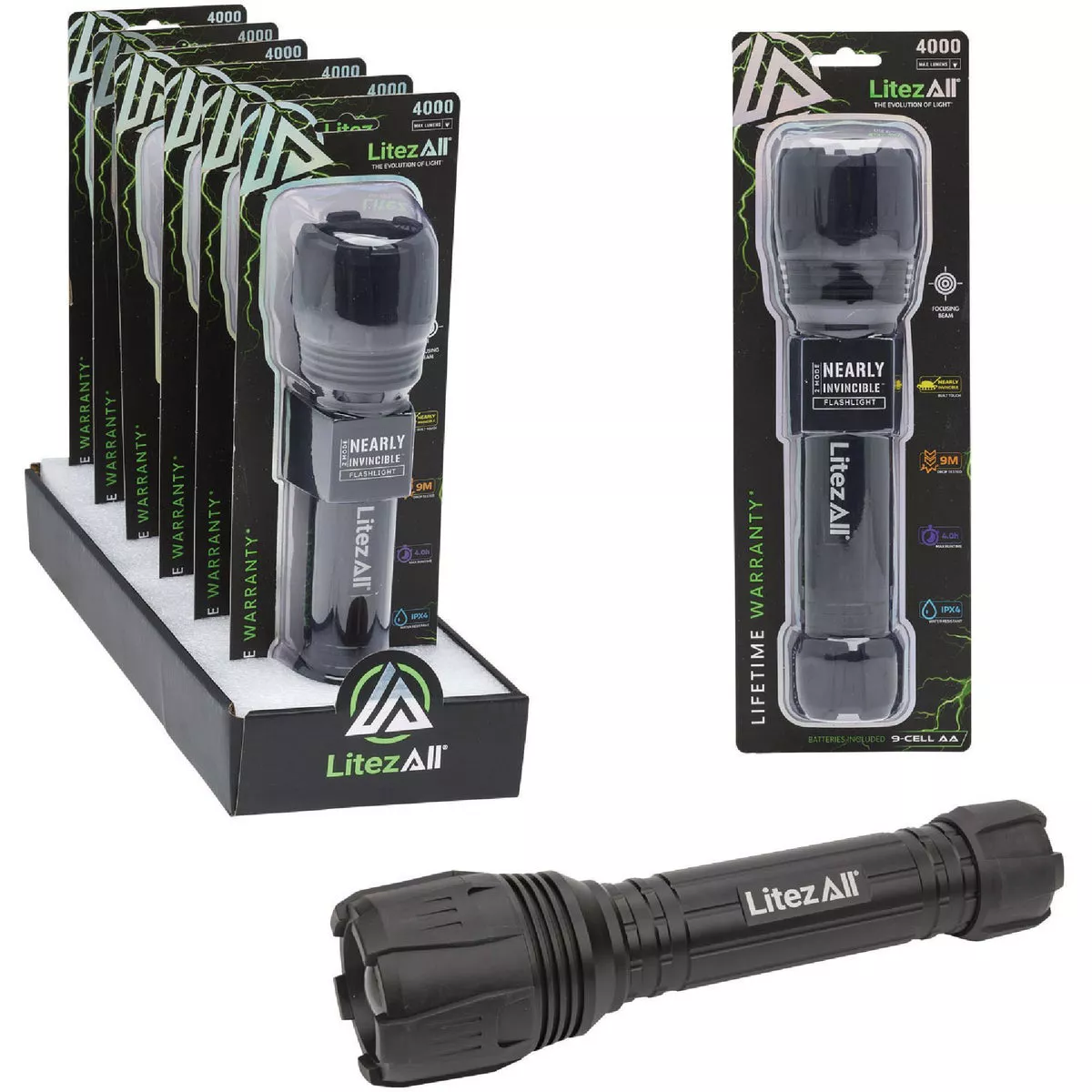 LitezAll 4000 Lm. Tactical Flashlight