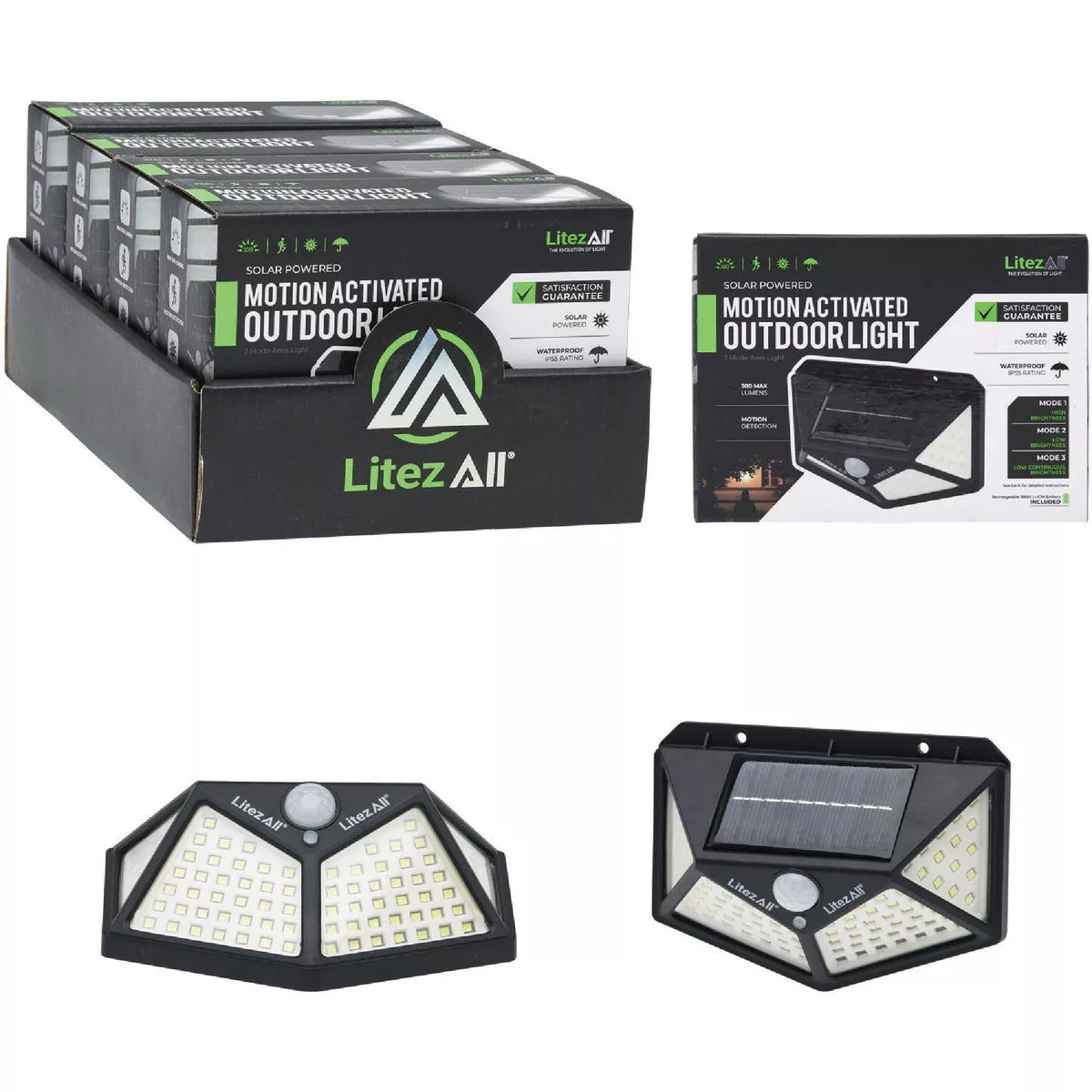 LitezAll Motion-Activated 300 Lm. Solar Security Light Fixture | True ...