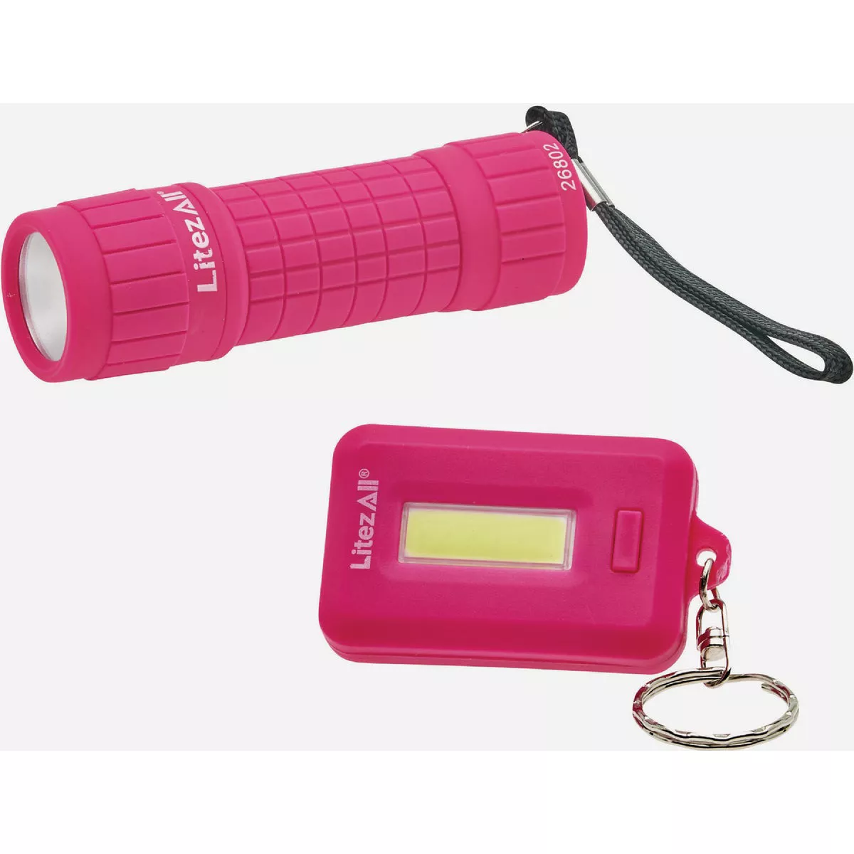 LitezAll Breast Cancer Awareness Flashlight & Keychain Light Combo