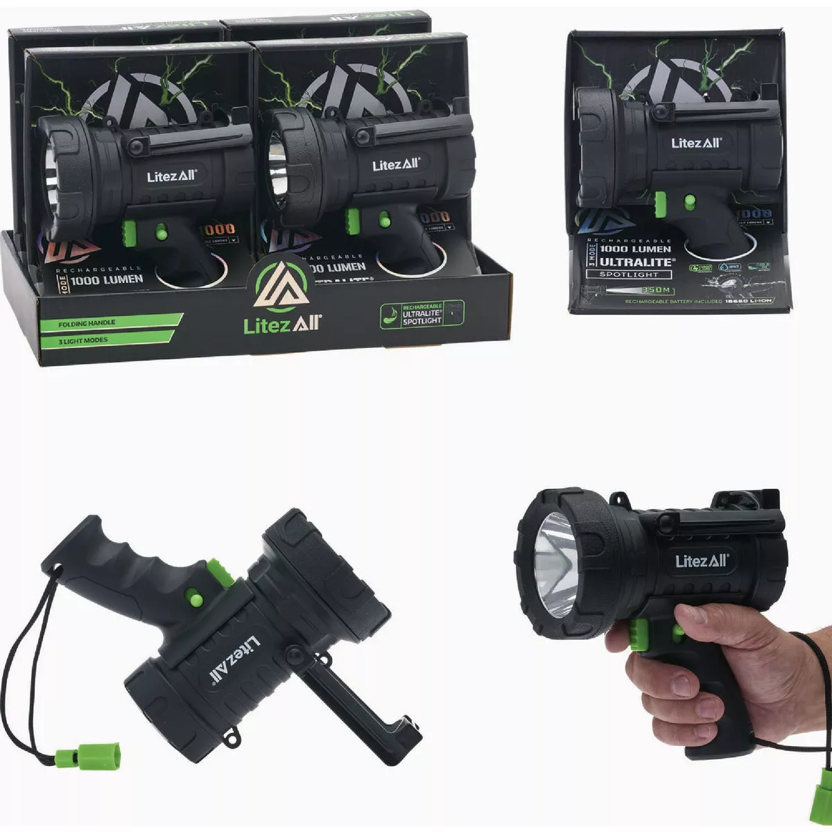 LitezAll ULTAC3 Rechargeable Ultralite Spotlight