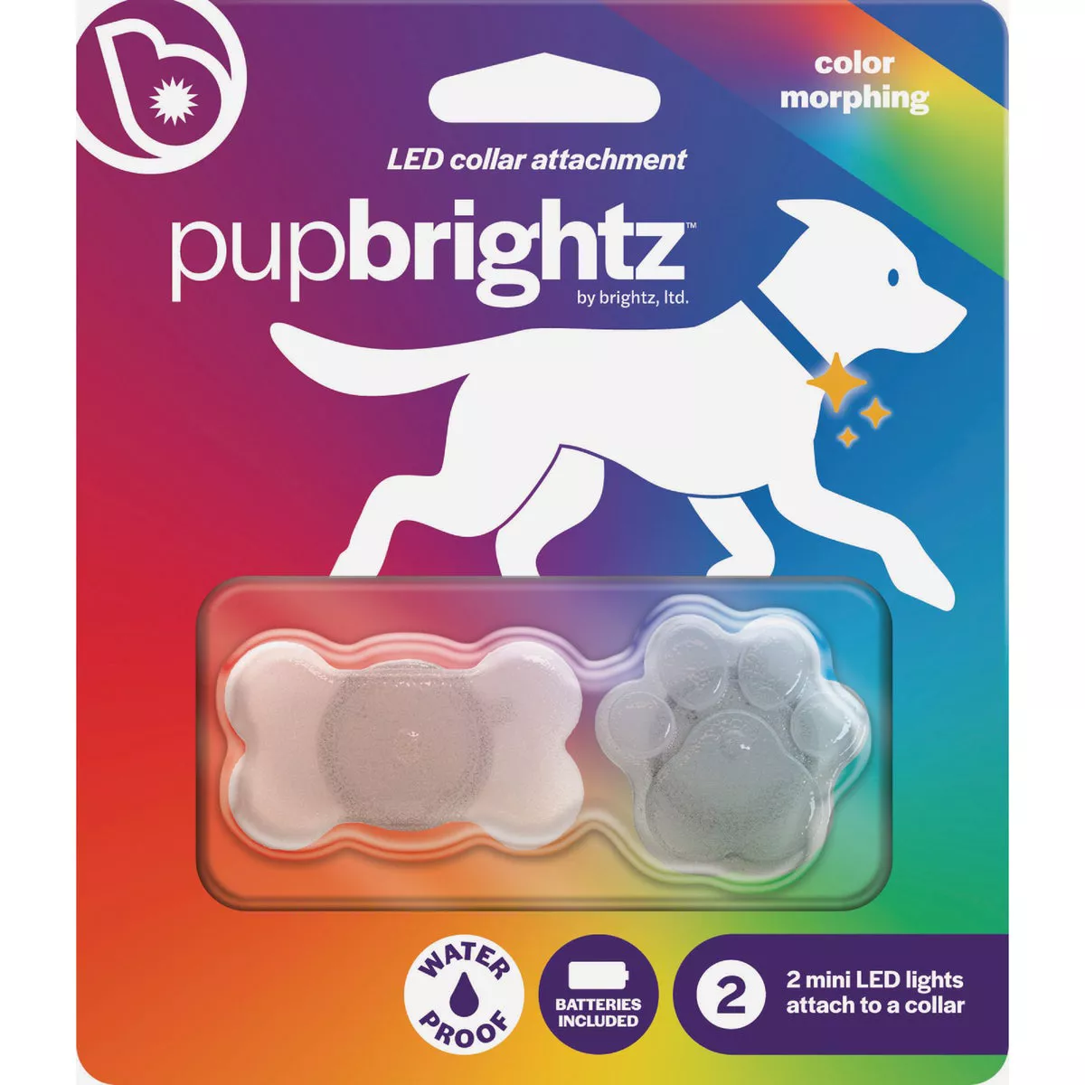 Brightz Pupbrightz Color Morphing 3V LED Collar Charm (2 Pack)