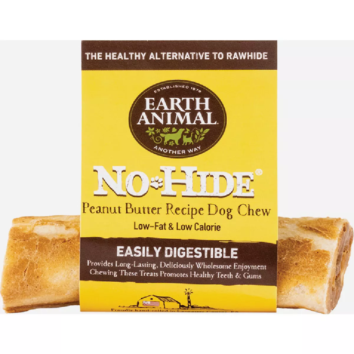 Earth Animal 4 In. No Hide Peanut Butter Chew Bone