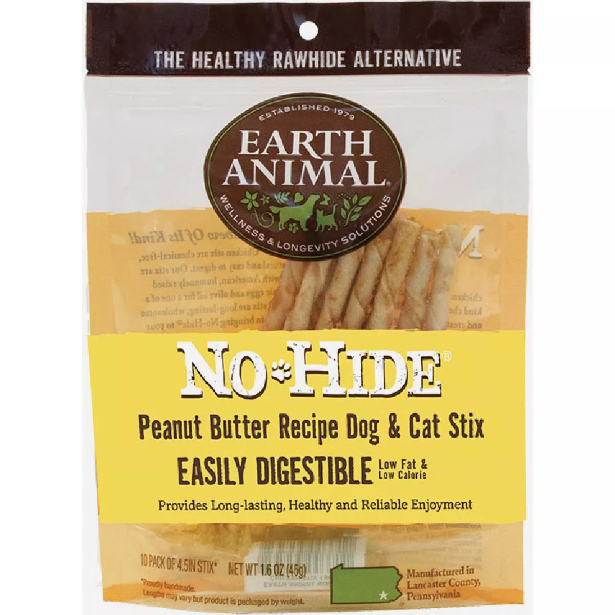 Earth Animal No Hide Peanut Butter Dog Treat (10-Pack)