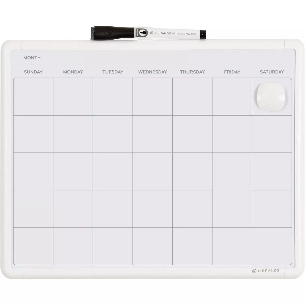 U Brands 11 In. x 14 In. Monthly Calendar Magnetic Dry-Erase Board