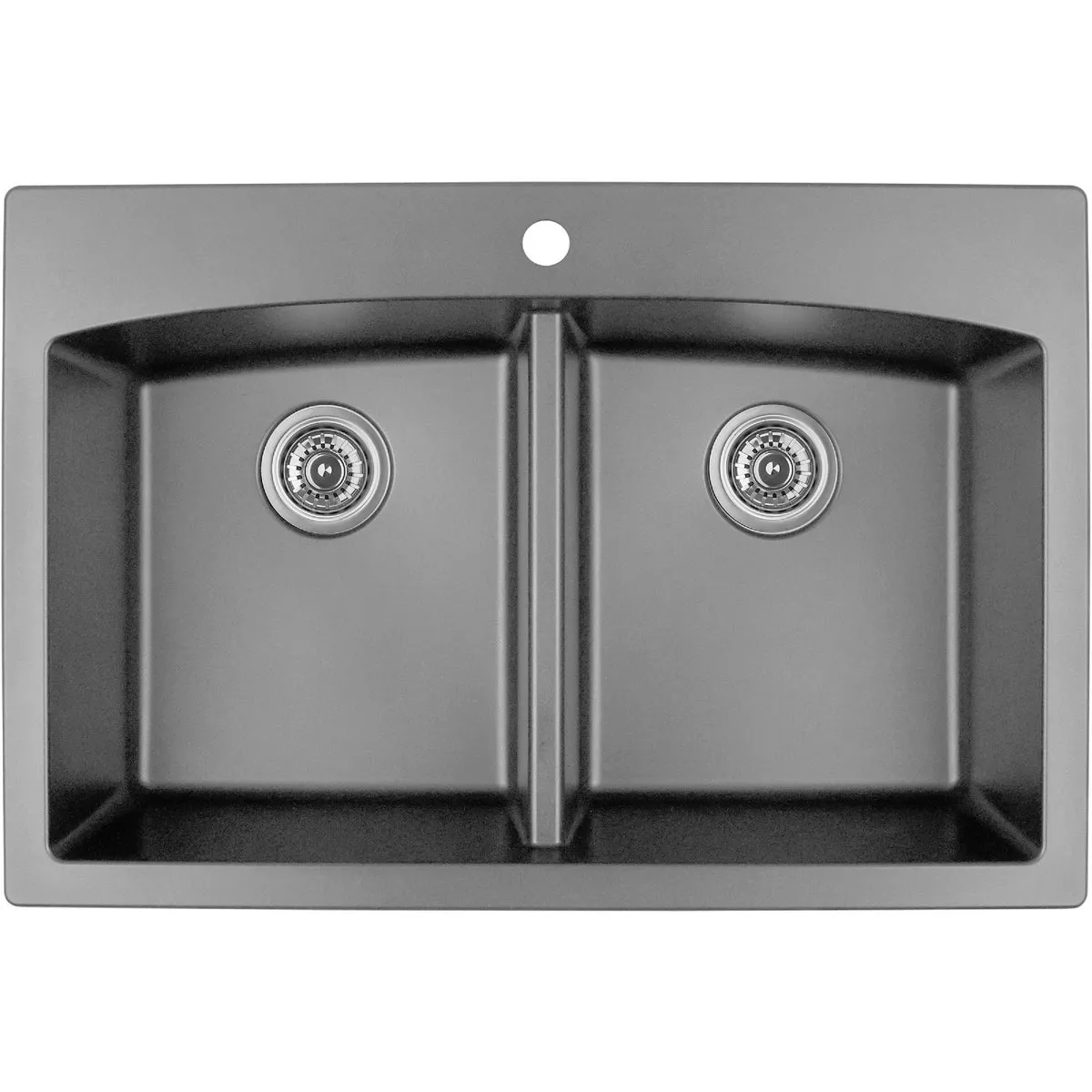 Karran Top Mount Double 33 In. x 22 In. Grey Quartz Kitchen Sink