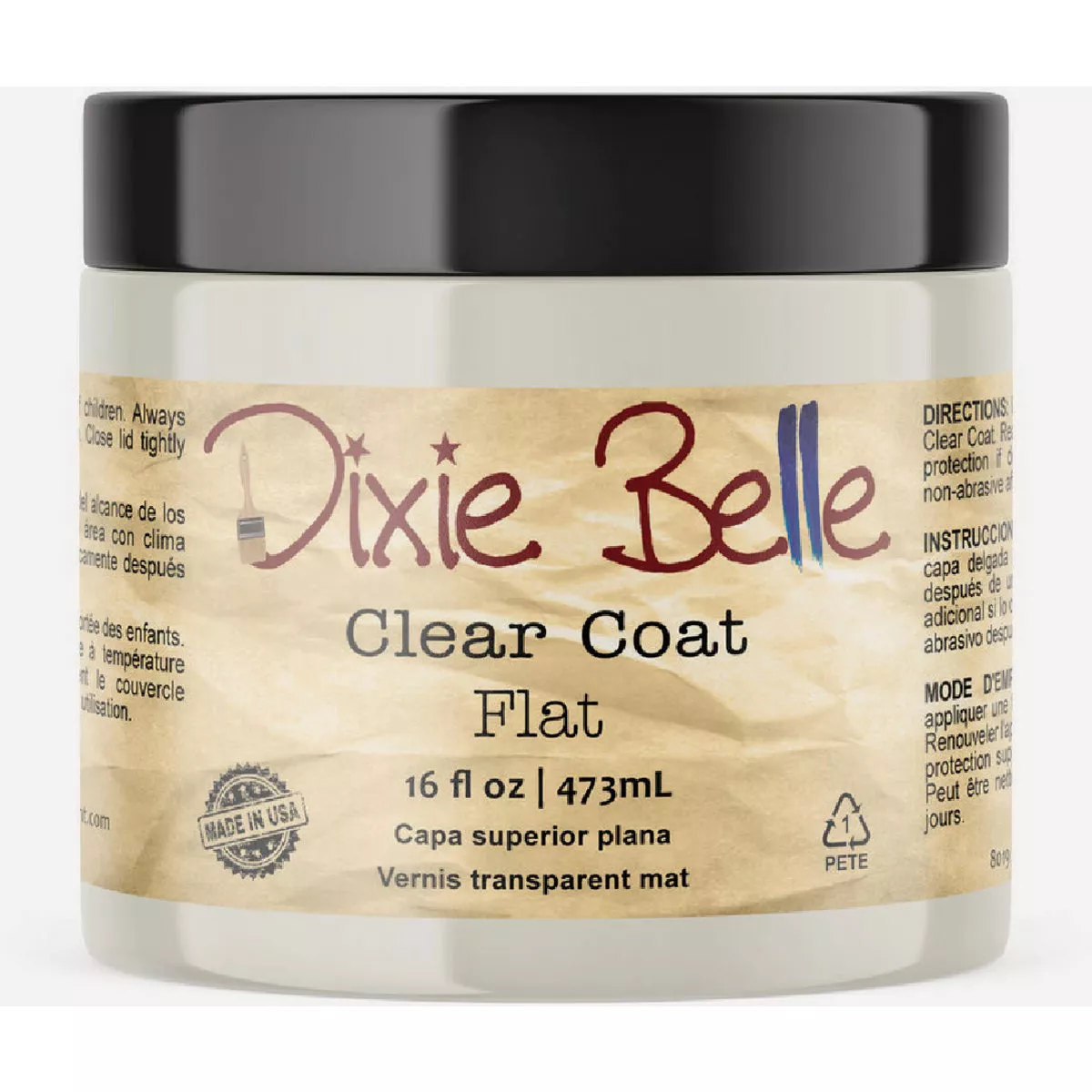 Dixie Belle 16 Oz. Flat Clear Coat