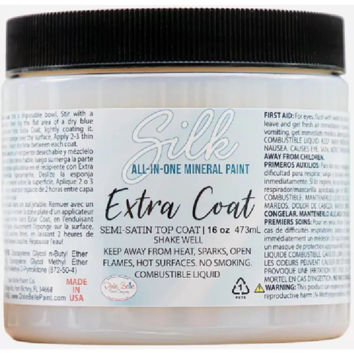 Dixie Belle 16 Oz. Semi-Satin Extra Coat for Mineral Paint