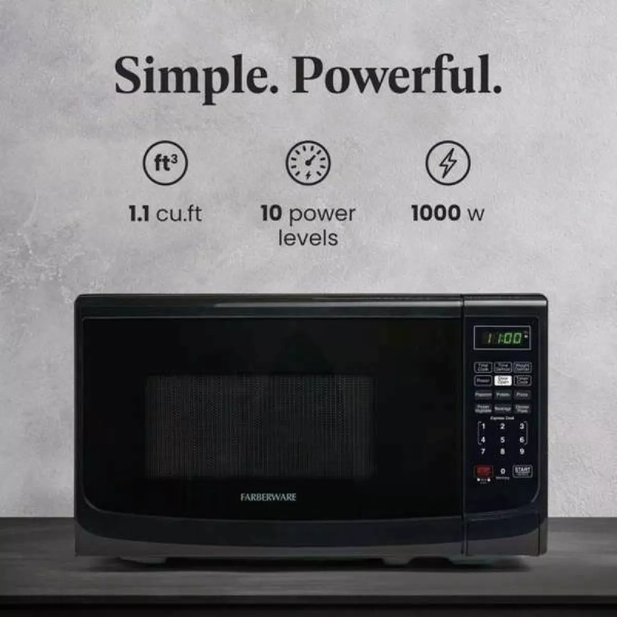 Farberware Classic 0.7 Cu. Ft 700W Black Countertop Microwave - photo 2